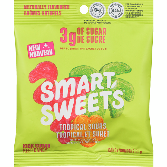 Smart Sweets Candy Tropical Sours Gummy Candy 50 g, $9.00/100g