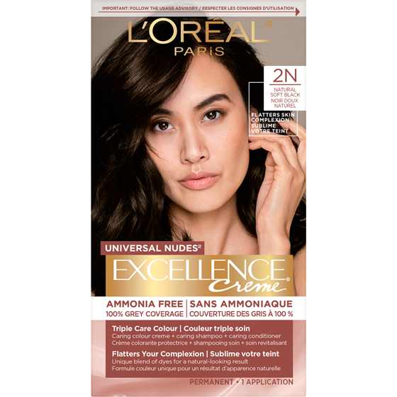 L'Oreal Paris Excellence Crème Universal Nudes Hair Dye Natural Soft Black 1 ea, $18.49/1ea