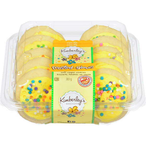 Kimberley's Bakeshoppe Soft Sugar Cookies Vanilla Frosted 383 g, $1.31/100g