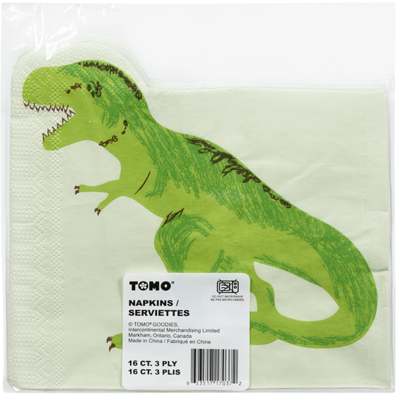 Tomo Dinosuar 16ct Shaped Napkins 1 ea, $3.00/1ea