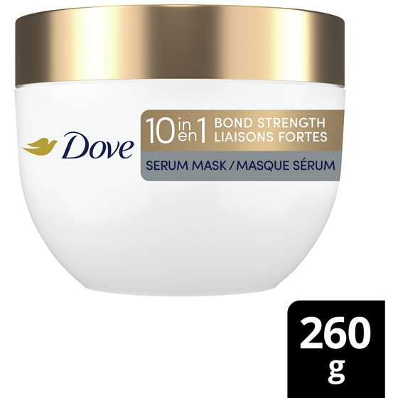 Dove 10-in-1 Bond Strength Hair Mask with Bio Protein Care + peptides 260 g, $4.03/100g