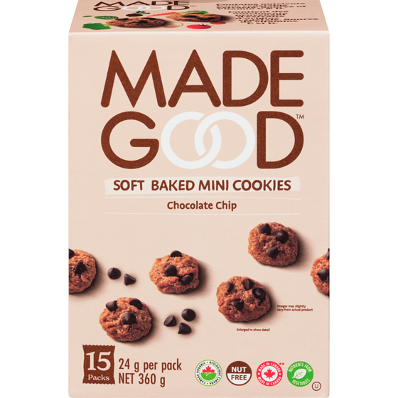 Made Good Chocolate Chip Soft Baked Mini Cookies Family Pack 15pk 360 g, $3.05/100g