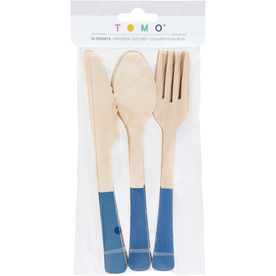 Tomo Solid 24ct Wood Cutlery Blue 1 ea, $3.50/1ea
