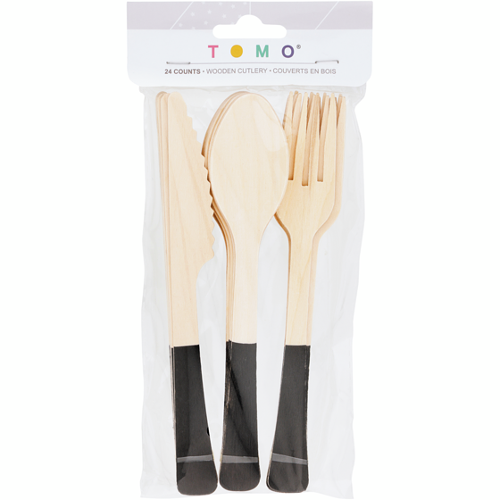 Tomo Solid 24ct Wood Cutlery Black 1 ea, $3.50/1ea