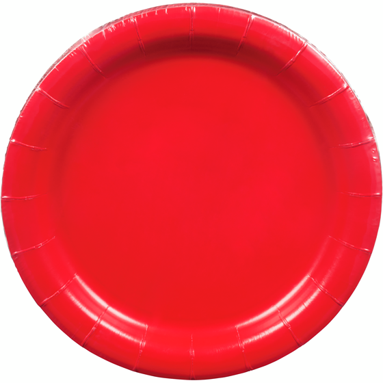Tomo Solid 20ct Round Plates Red 1 ea, $2.00/1ea