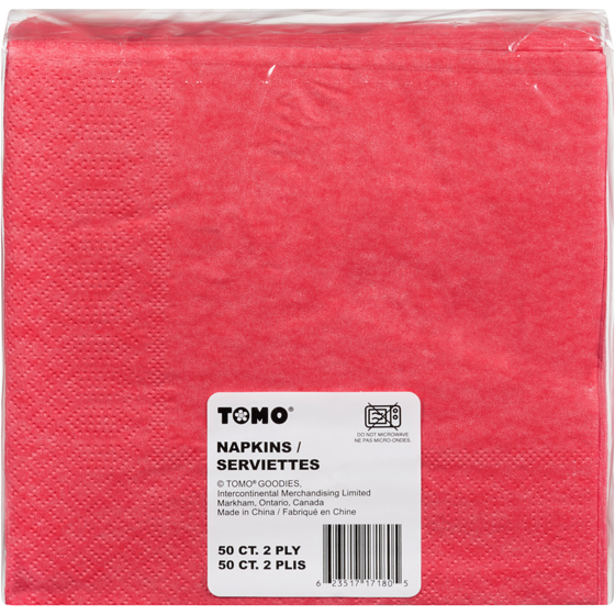 Tomo Solid 50ct Napkins Red 1 ea, $3.00/1ea