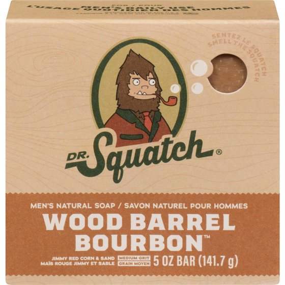 DR.Squatch Wood Barrel Bourbon Bar Soap 141.7 g, $7.76/100g