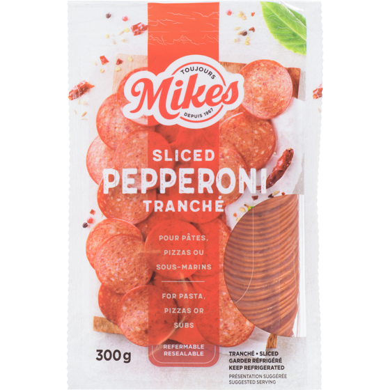 Mikes Pepperoni tranché 300 g, 2,76 $/100g