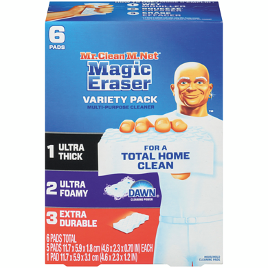 Mr. Clean Magic Eraser, Variety Pack 6 Pads 6 ea, $2.17/1ea