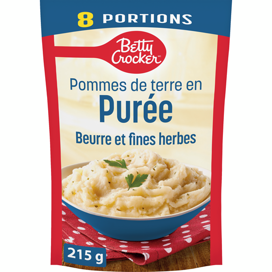 Betty Crocker Pommes de terre en purée Beurre et fines herbes 215 g, 1,76 $/100g