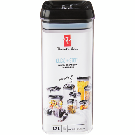 President's Choice Click-N-Store Pantry Organizing Containers 1.2L 1 ea, $10.00/1ea