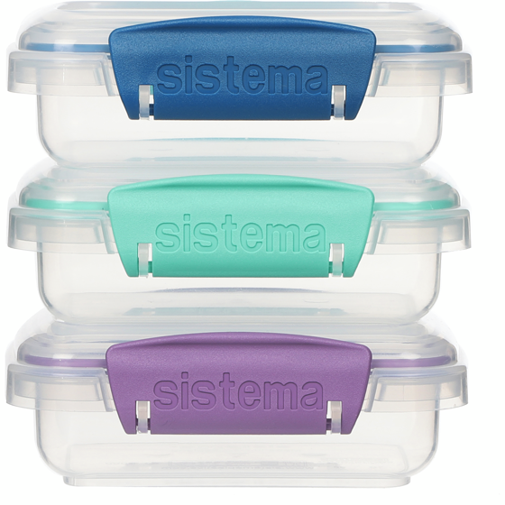 Sistema Klip It Food Storage Containers, Assorted Colours, 3 Pack 3 ea, $2.67/1ea