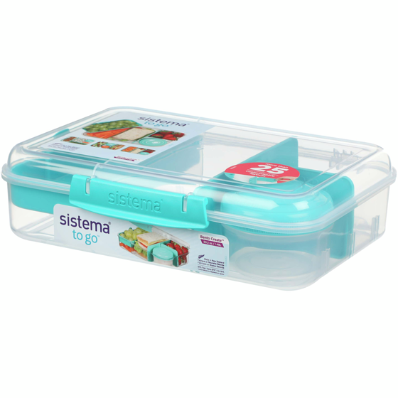 Sistema To Go Bento Box Create, Lunch Box with Compartments & Snack Container, BPA-Free, Minty Teal 1 ea, $16.00/1ea