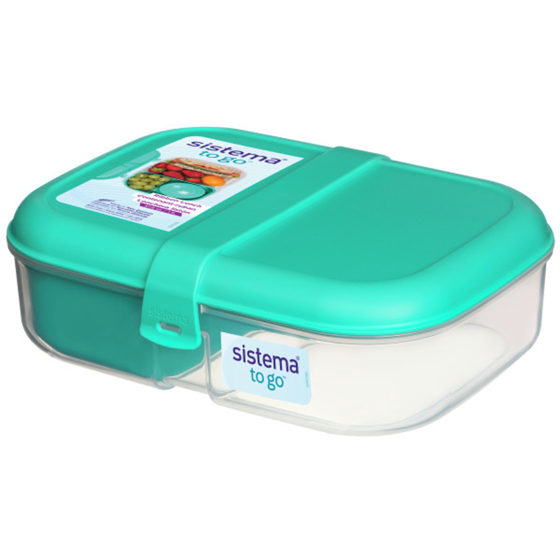 Sistema To Go Split Lunch Box avec 2 compartiments Menthe Sarcelle avec clips assortis 1 ea, 11,49 $/1ch