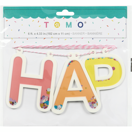 Tomo Sequin Happy Birthday Banner 1 ea, $4.50/1ea