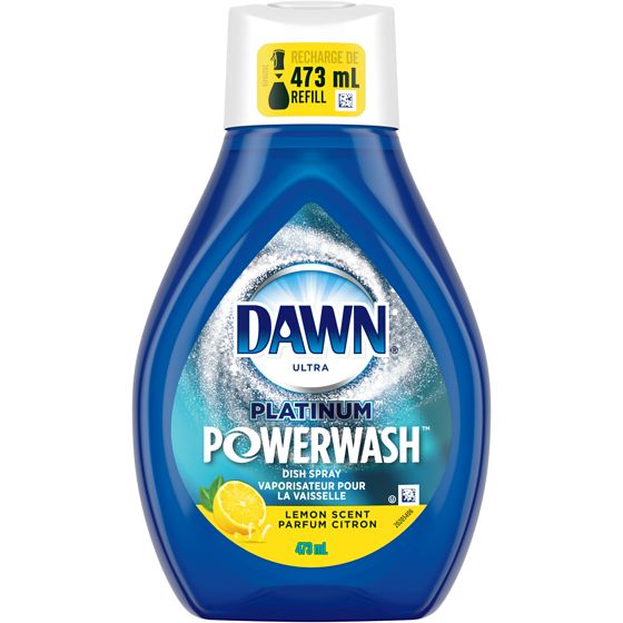 Dawn Vaporisateur pour la vaisselle Powerwash, recharge de savon à vaisselle liquide, Citron 473 ml, 1,27 $/100ml