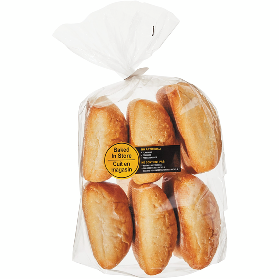 null Pains ciabatta, paquet de 6 418 g, 1,20 $/100g