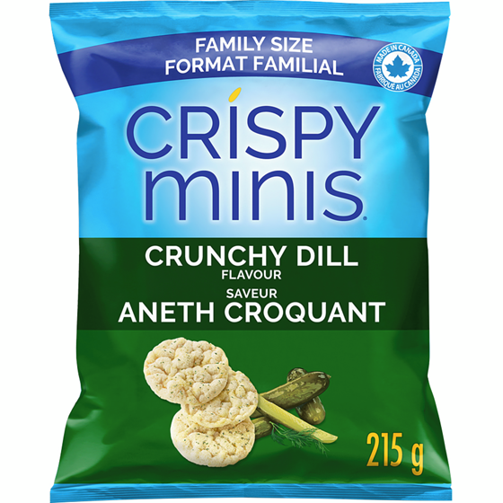 Quaker Crispy Minis Crunchy Dill Family Size  215 g, $2.55/100g