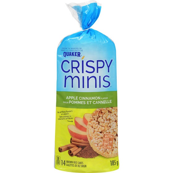 Quaker Crispy Minis Apple Cinnamon Rice Cakes  196 g, $2.04/100g