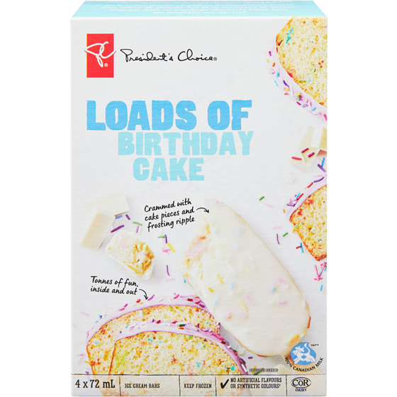President's Choice Loads of Birthday Cake Ice Cream Bar  288 ml, $2.26/100ml
