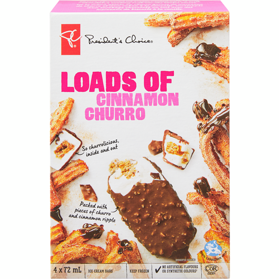 President's Choice Loads of Cinnamon Churro Ice Cream Bar  288 ml, $2.26/100ml