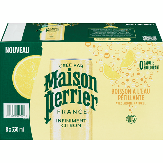 Maison Perrier Boisson à l’eau pétillante Infiniment Citron 8x330.0 ml, 0,38 $/100ml