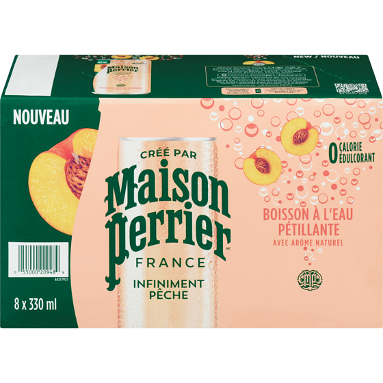 Maison Perrier Boisson à l’eau pétillante Infiniment Pêche 8x330.0 ml, 0,31 $/100ml
