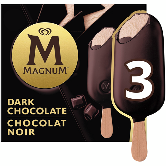Magnum Dark Chocolate Ice Cream Bar made from unsweetened Belgian chocolate 3x85.0 ml, $1.96/100ml