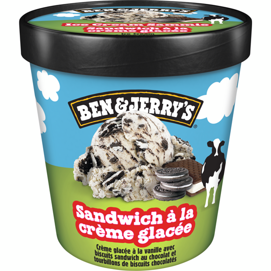 Ben & Jerry’s Crème Glacéeavec Sammie des ingrédients issus du commerce équitable 473 ml, 1,16 $/100ml