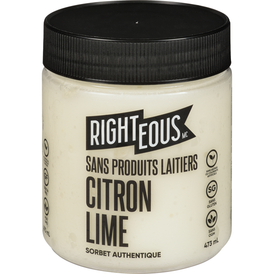 Righteous Sorbet authentique sans produits laitiers citron lime 473 ml, 1,79 $/100ml