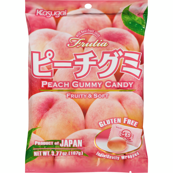 Kasugai Frutia Gummy Candy Peach Gummy Candy 107 g, $3.73/100g
