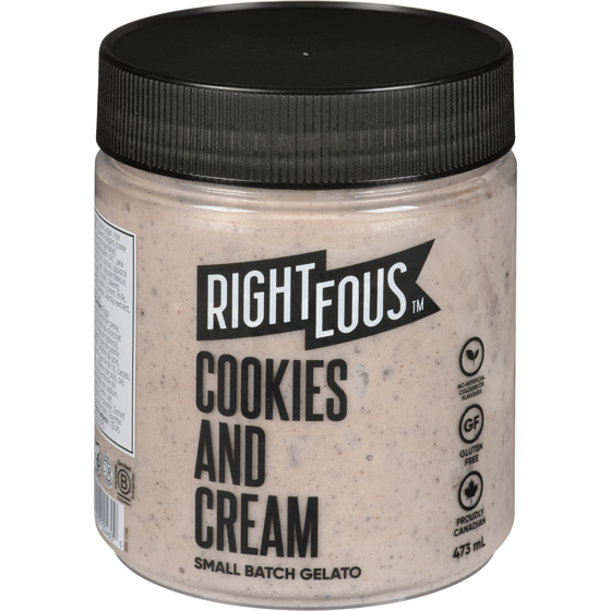 Righteous Small Batch Gelato Cookies And Cream 473 ml, $1.37/100ml