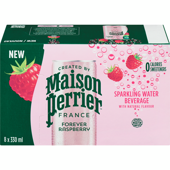 Maison Perrier Sparkling Water Beverage Forever Raspberry with Rose 8x330.0 ml, $0.38/100ml