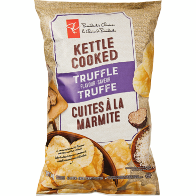 le Choix du Président Croustilles cuites à la marmite à saveur de truffes 200 g, 1,25 $/100g