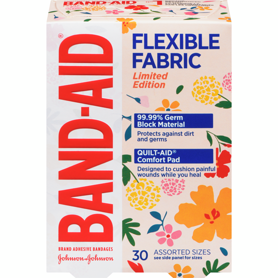 Band-Aid Flexible Fabic Wildflower 30 ea, $0.20/1ea
