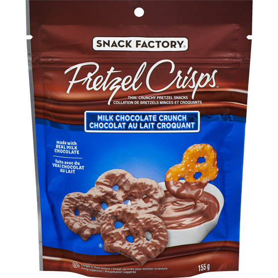 The Snack Factory Pretzel Crisps Thin, Crunchy Pretzel Snacks Milk Chocolate Crunch 155 g, $4.52/100g