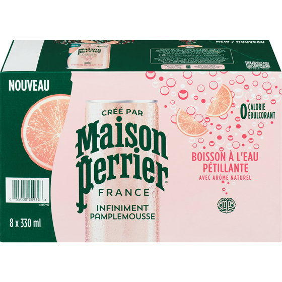 Maison Perrier Boisson à l’eau pétillante Infiniment Pamplemousse 8x330.0 ml, 0,31 $/100ml