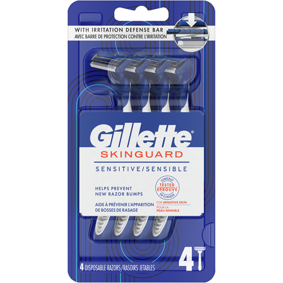 Gillette Rasoirs jetables ProtègePeau pour hommes, 4unités 4 ea, 4,00 $/1ch