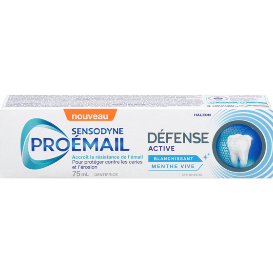 Sensodyne Dentifrice défense active blanchissant menthe vive 75 ml, 11,99 $/100ml