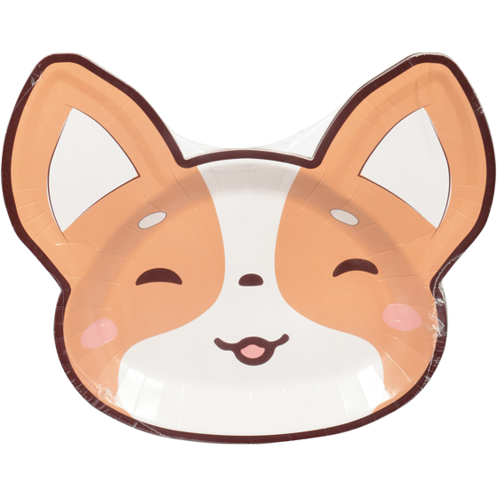 Tomo Kawaii 8ct Dorgi Shaped Plates 1 ea, $3.00/1ea