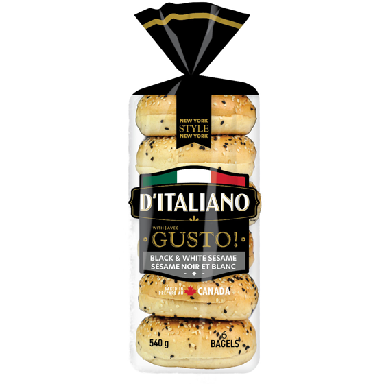 D'Italiano Gusto! Black & White Sesame Bagels 540 g, $0.89/100g