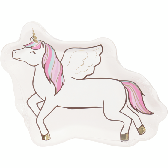 Tomo Unicorn 8ct Shaped Plates 1 ea, $3.00/1ea