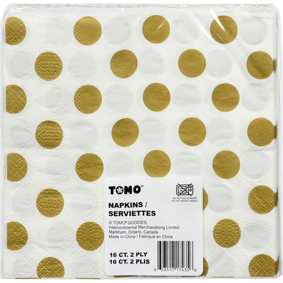 Tomo Serviettes déjeuner Occasion 16ct dorées 16 ea, 0,19 $/1ch