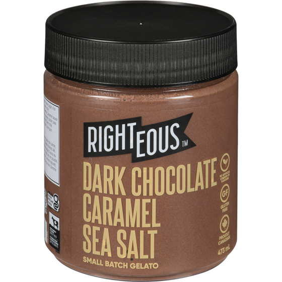 Righteous Gelato, Dark Chocolate Caramel Sea Salt 473 ml, $1.58/100ml