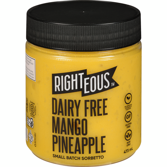 Righteous Dairy Free Sorbetto, Mango Pineapple 473 ml, $1.58/100ml