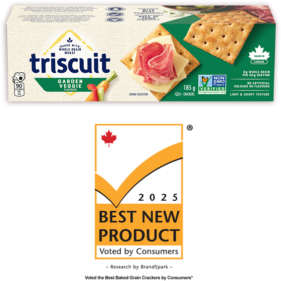 Triscuit TRISCUIT, Garden Vegetable Crackers, Light and Crispy Texture 185 g, $2.70/100g