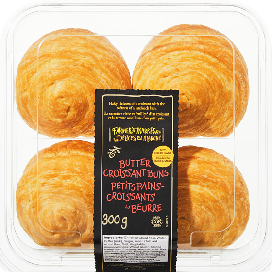 Farmer's Market Butter Croissant Buns 300 g, $1.83/100g