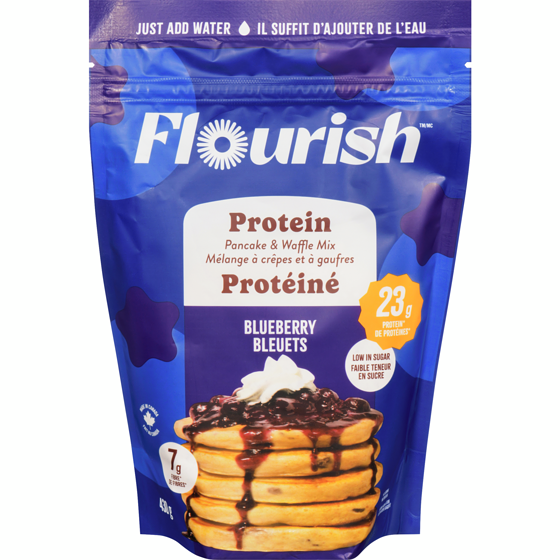 Flourish Protein Pancake & Waffle Mix, Blueberry 430 g, $2.56/100g