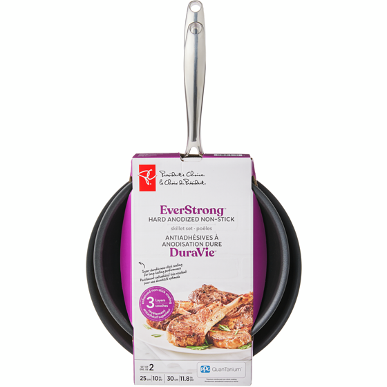 President's Choice Hard Anodized Non Stick Skillet 2 Piece Set 1 ea, $60.00/1ea