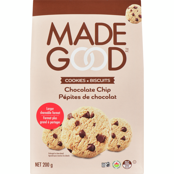 Made Good Cookies Chocolate Chip 200 g, $3.25/100g